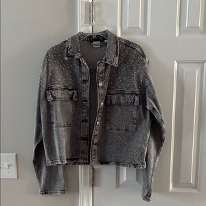 Studded Gray Denim Jacket